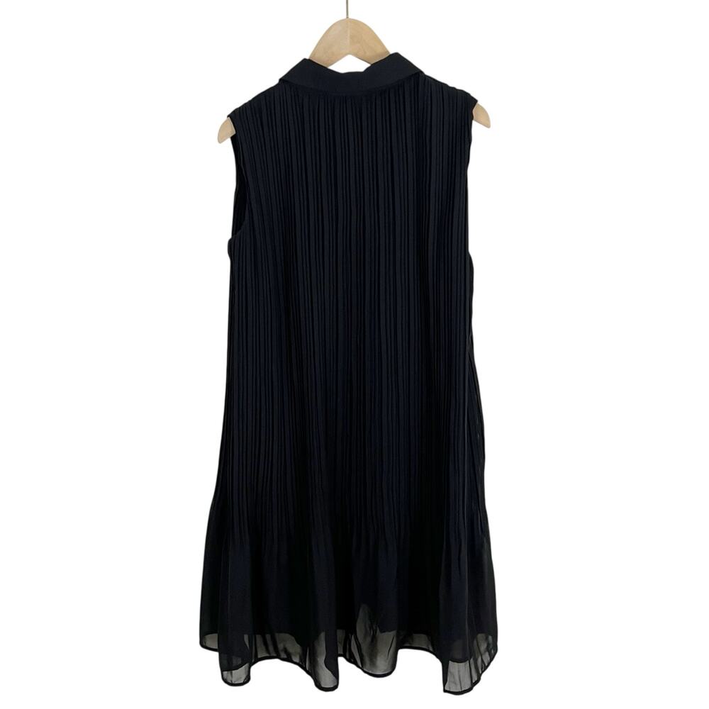 Joie Black Pleated Flowy Fit Sleeveless Mini Shirt Dress Size Small - Picture 2 of 7